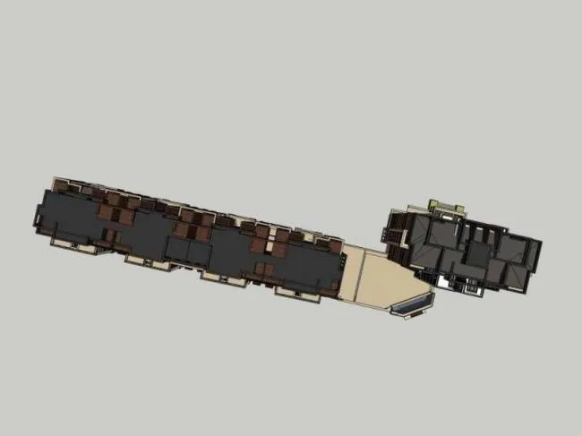 Sketchup Residential Model | Multi story Residential, Street Side Commercial, Western Classical Style