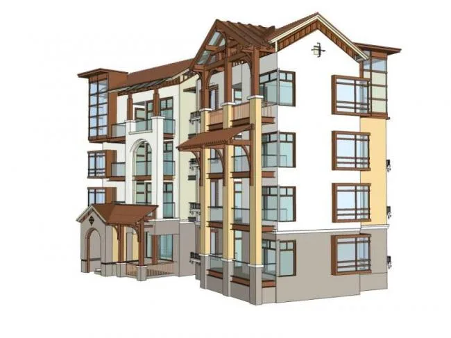 Sketchup Residential Model | Multi story Residence, European Classical Style