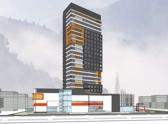 Modern High-Rise Office Building with Ground Floor Retail – SketchUp Model