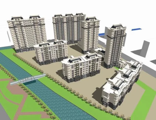 Sketchup Residential Model | High rise residential building, French classical style, residential architecture