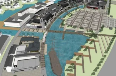SketchUp Business Model: Multi-Story Chinese-Style Commercial Street with Landscape Design-BIM WORLD