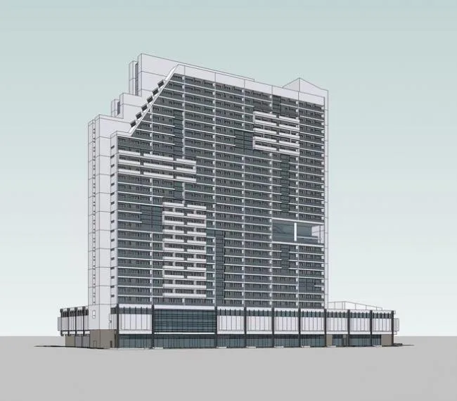 Sketchup Residential Model | Commercial and Residential Buildings, High Rise Residential Buildings, Ground Floor Commercial Buildings, Modern Style