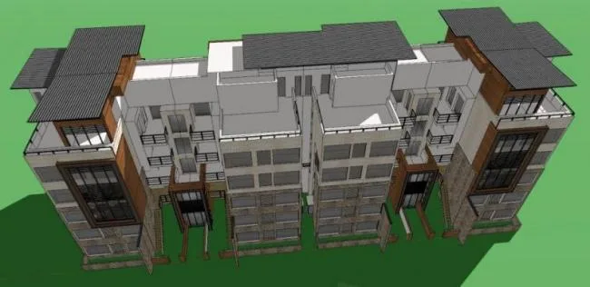 Sketchup Residential Model | Multi story, modern style townhouse