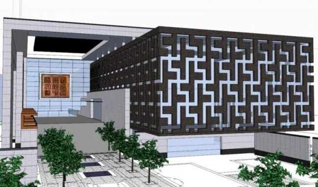 Sketchup Cultural Model | Multi level Cultural Activity Center, Modern Style