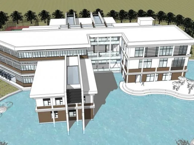 Sketchup Business Model | Multi story Clubhouse, Modern Style