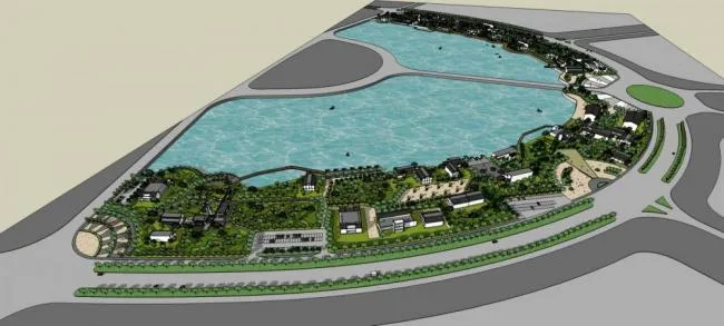 Sketchup Landscape Model | Waterfront Park, Landscape, Modern Style