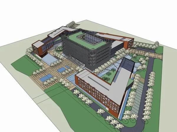 Sketchup Office Model | Multi story Fire Command Center, Office, Modern Style