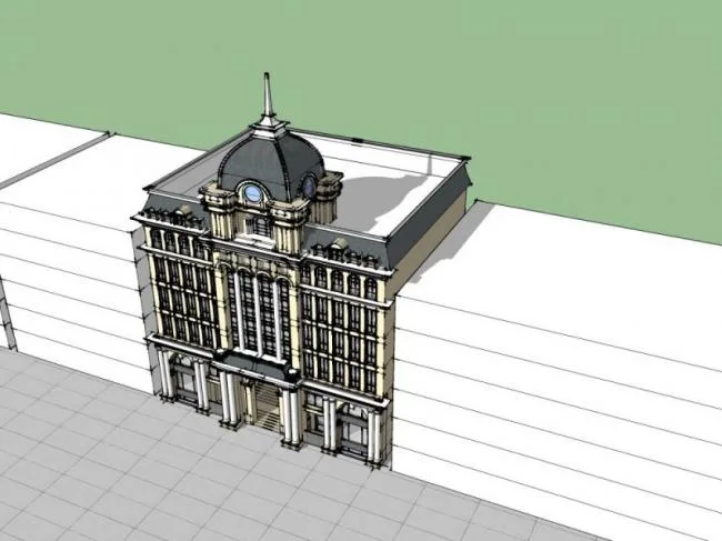Sketchup Business Model | Multi story Club, European Style