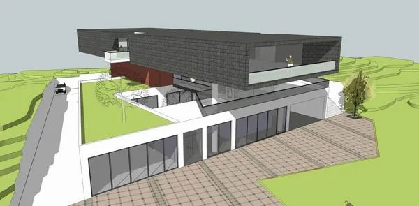 Sketchup Villa Model | Solo Mountain Villa, Modern Style