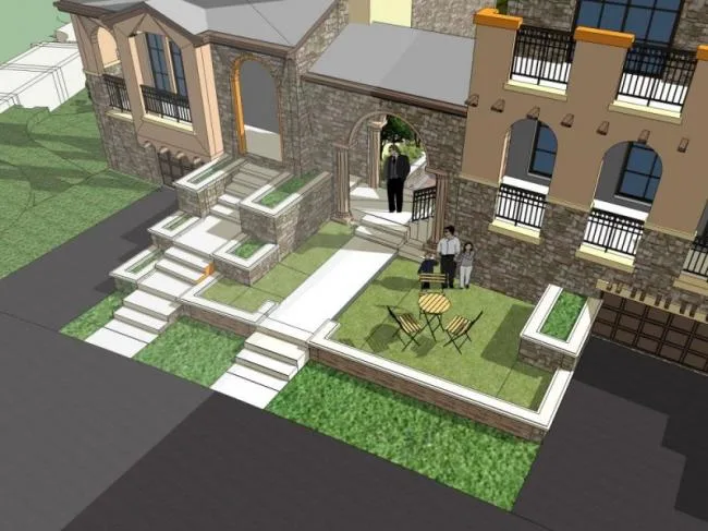 Sketchup Landscape Model | Community Landscape, Residential Landscape, Classical Style