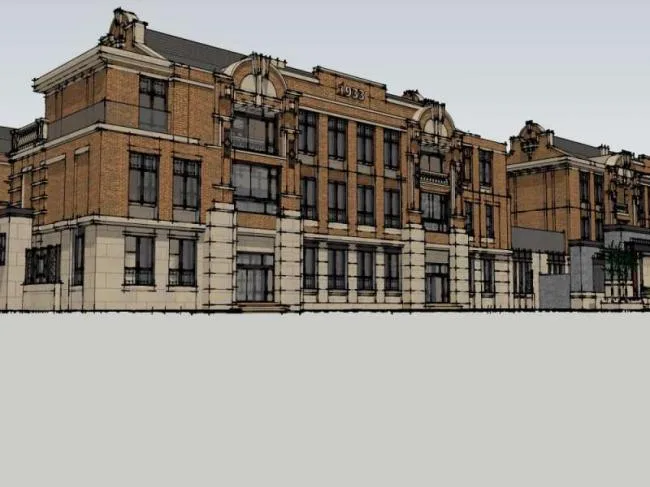 European Classical Multi-Row Villa Model in SketchUp