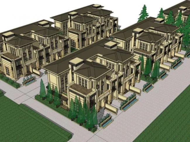 Sketchup Villa Model | Multi row Villa, Modern Style