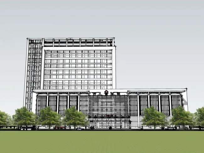 Sketchup Hospital Model | Multi story High rise Hybrid, Hospital, Medical Building, Modern Style