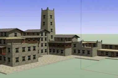 SketchUp Model: Multi-Story Classical Hidden Inn Hotel-BIM WORLD