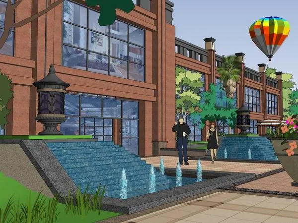 Sketchup Residential Model | Multi story Sales Office, Residential, Classical Style