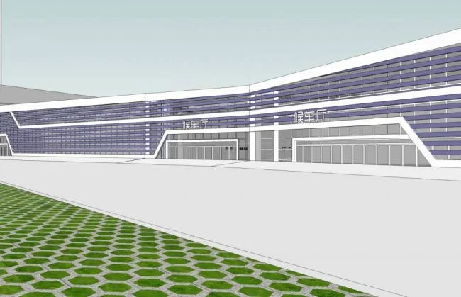 Sketchup Station Road and Bridge | Multi story high-rise mixed use, bus station, modern style, hotel office, transportation building