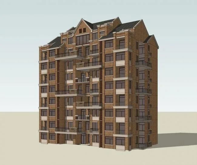 Sketchup Residential Model | Small and Tall Residential Buildings, British Classical Style, Residential Architecture