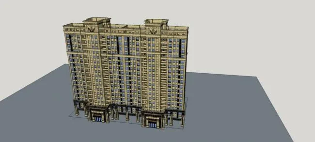 Sketchup Residential Model | High rise Residential Buildings, Residential Buildings, Neoclassical Style