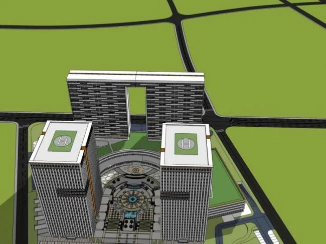 Sketchup Complex Model | Super high-rise commercial complex, office, residential, modern style