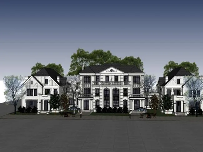 Sketchup Villa Model | Townhouse, Classical Style