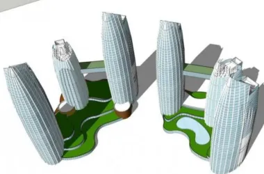 SketchUp Office Models: Circular Flats, Super High-Rise Towers, and Modern Designs-BIM WORLD