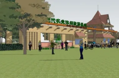 SketchUp Landscape Model: Classical-Style Tourist Scenic Area Design-BIM WORLD