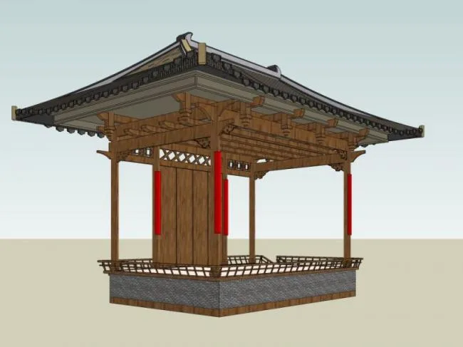 Sketchup Sketch Model | Pavilion, Chinese Style, Sketch