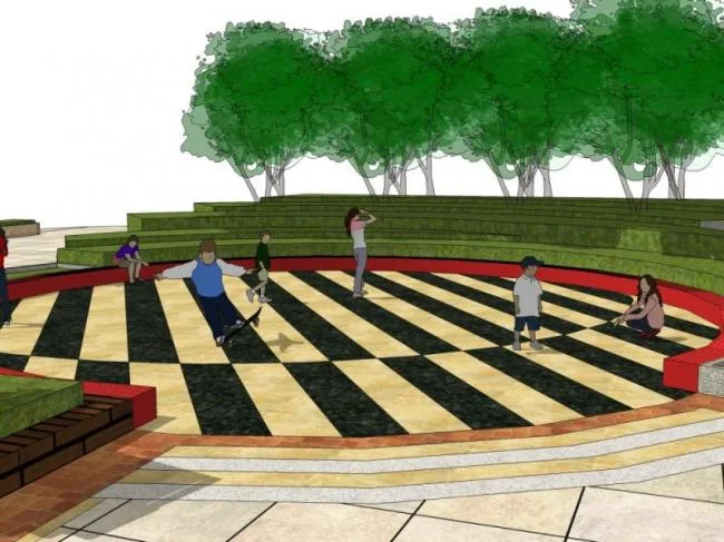 Sketchup Landscape Model | Commercial Landscape, Square Landscape, Modern Style