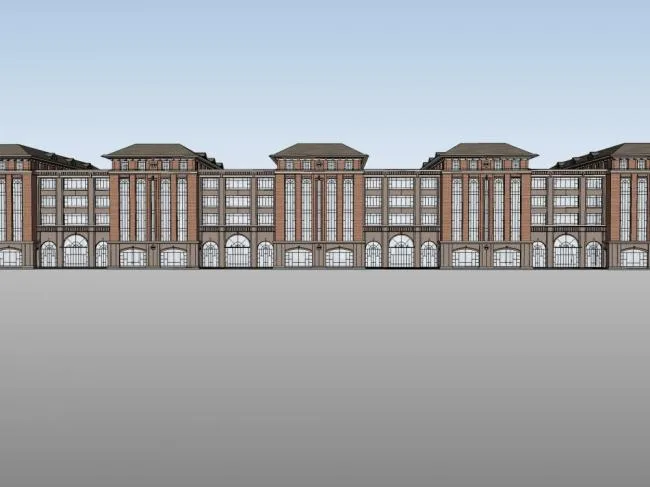 Classic Multi-Story College Campus Model in SketchUp