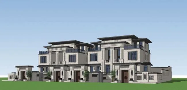 SketchUp Model of a Chinese-Style Row Villa
