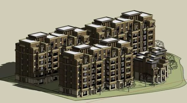 Sketchup Residential Model | Multi story Residence, Classical Style