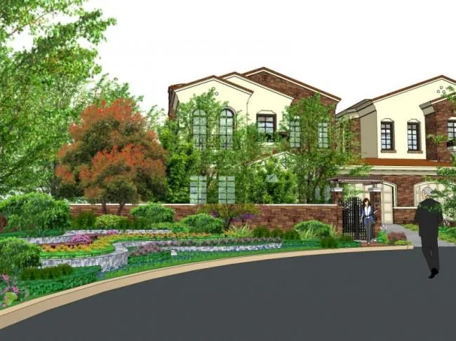 Sketchup Landscape Model | Community Landscape, Villa Landscape, Classical Style