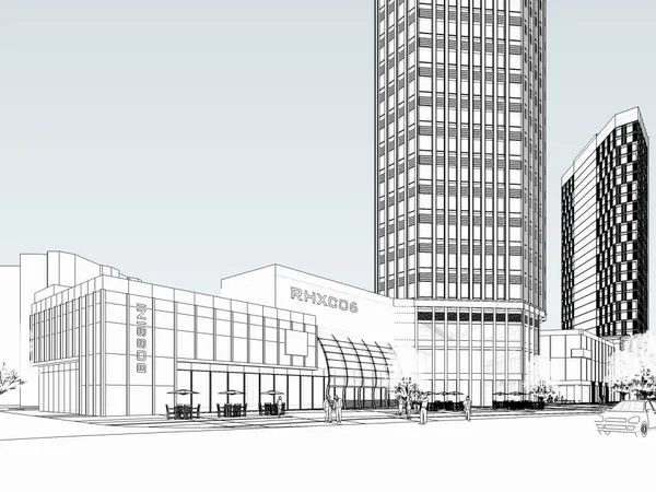 Sketchup Complex Model | Super high-rise office building, commercial, complex, modern style