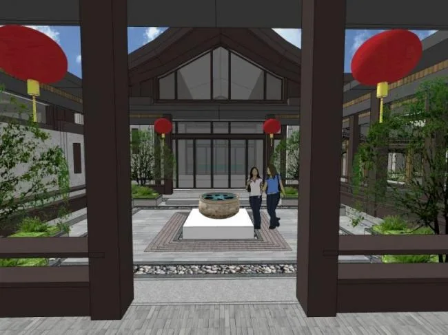 Sketchup Landscape Model | Courtyard Landscape, Chinese Style