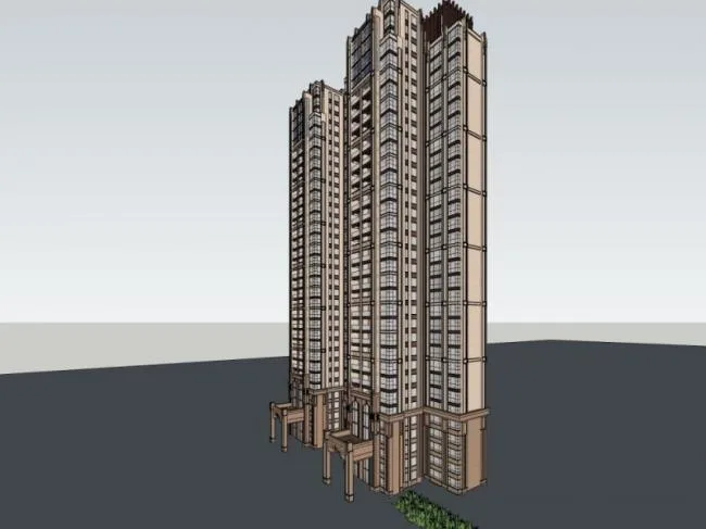 Sketchup Residential Model | Super High Rise Residential Buildings, Residential Buildings, Classical Style