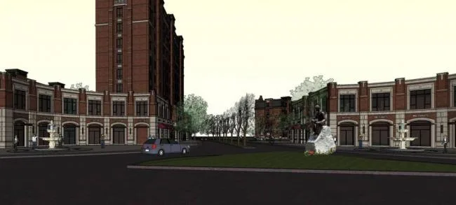 Sketchup Residential Model | Multi story residential building, street side commercial, European style, classical style