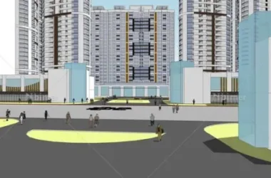 Sketchup Planning Model | High rise Residential Community Planning, Modern Style-BIM WORLD