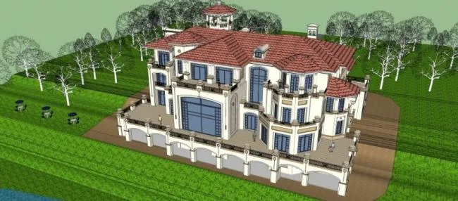 Sketchup Villa Model | Solo Villa, Modern Style