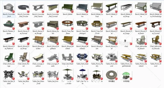 SketchUp Material Models: Landscape Chair and Component Textures