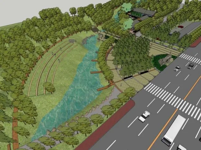 Sketchup Landscape Model | Park Landscape, Modern Style