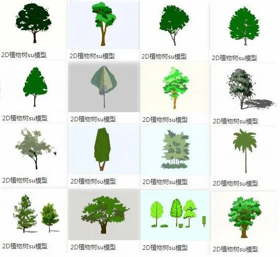 SketchUp Materials: 2D Plant, Tree, and Landscape Components