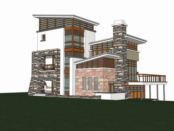 Sketchup Villa Model | Solo Villa, Modern Style