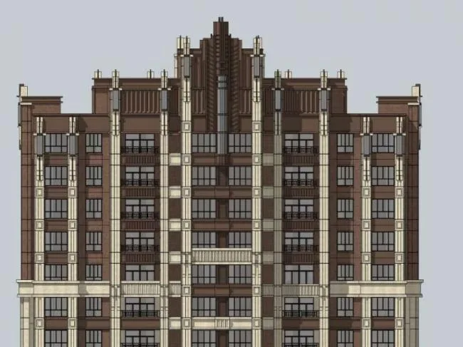 Sketchup Residential Model | Super Tall Residential, Classical Style