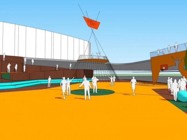 Sketchup Landscape Model | Square Landscape, Modern Style