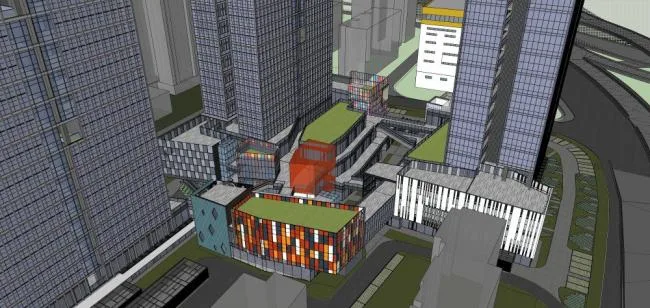 Sketchup Complex Model | High rise Office, Hotel, Commercial Skirt, Modern Style