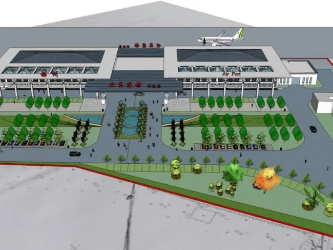 Sketchup Station Road and Bridge | Airport Architecture, Modern Style