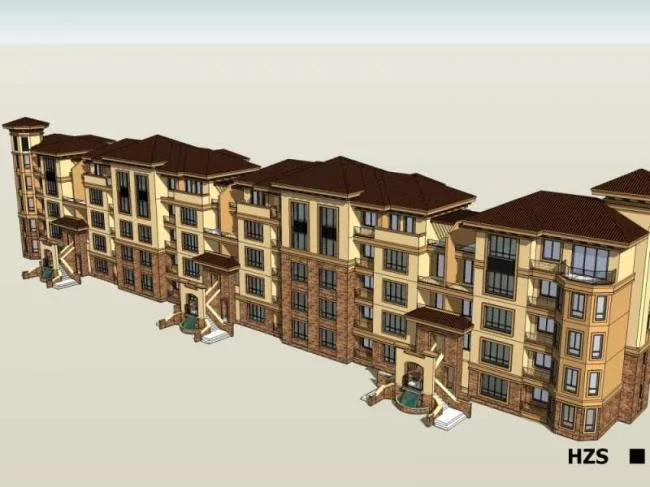 Sketchup Residential Model | Multi story Row House, European Style