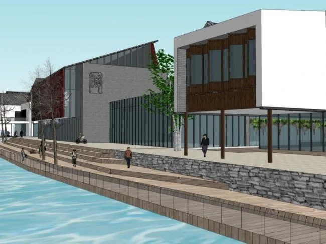Sketchup Business Model | Commercial Street, Modern Chinese Style