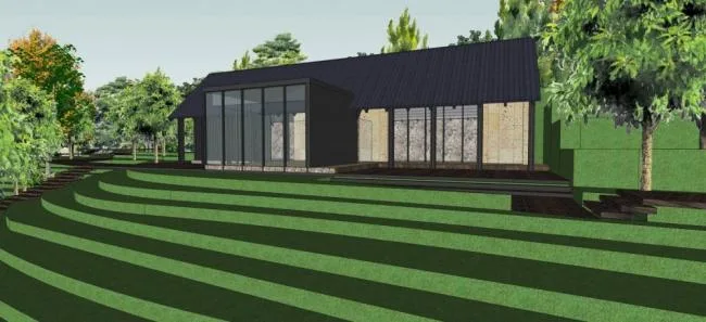 Sketchup Landscape Model | Lakeside Park Landscape, Urban Sketch, Dam, Single Story, Chinese Style
