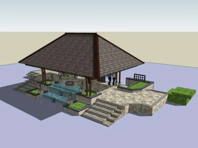 Sketchup Sketch Model | Pavilion, Classical Style, Sketch
